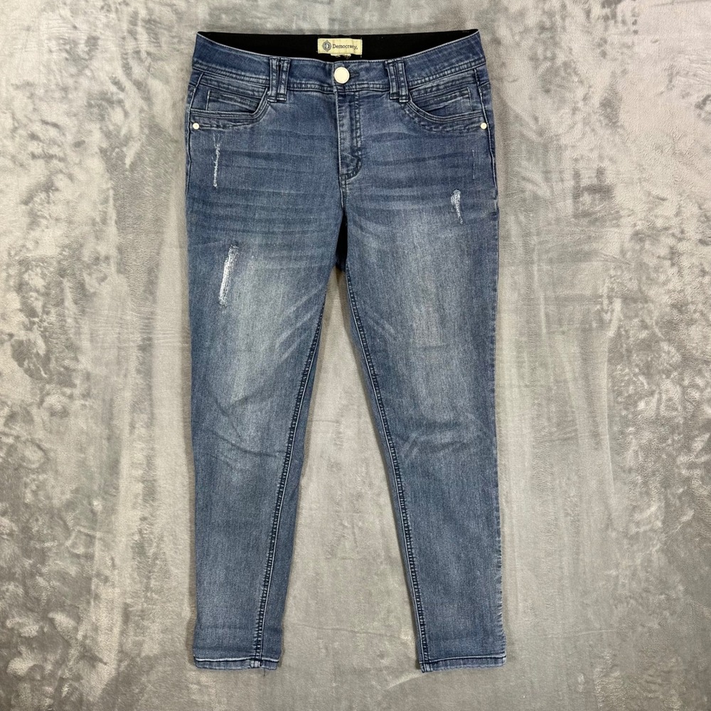 Democracy Ab Solution Skinny Jeans Women's‎ Size 10 Blue Distressed Denim Pants